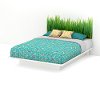 8050098K White Queen Platform Bed with Grass Decal Headboard (60 Inch) - Step One-3
