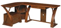 Chocolate Brown Corner Desk with File Cabinet - Super Z