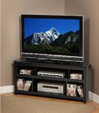 Black Panel Corner TV Console - Vasari