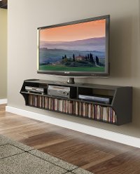 Black 60 Inch Wall Mounted A/V Console - Altus