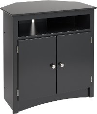 Black Tall Corner TV Cabinet - Sonoma