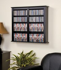 Black Floating Wall Mounted Media Storage