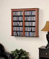 Cherry Floating Wall Mounted Media Storage