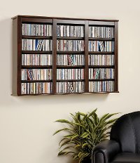 Espresso Wall Mounted Media Storage (47 Inch)