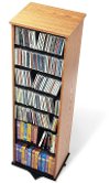 Oak 2-Sided Multimedia Storage Tower