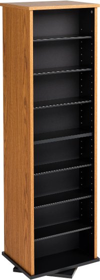 Oak 2-Sided Multimedia Storage Tower-2