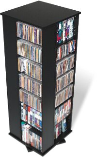 Black 4-Sided Spinner Media Tower
