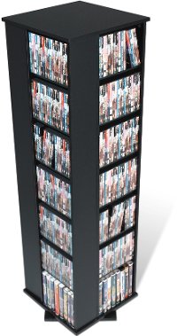 Black Large 4-Sided Spinner Media Tower