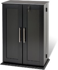 Black Small Locking Multimedia Storage Cabinet-2