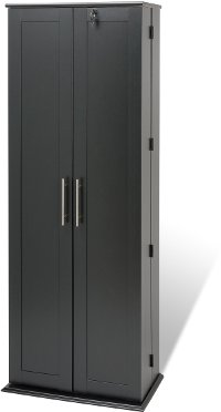 Black Large Locking Multimedia Storage Cabinet