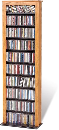 Oak Slim Multimedia Barrister Tower