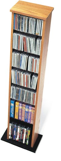 Oak Slim Multimedia Tower