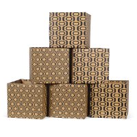 BN001-OC6 Leaf Pattern 6-Pack Decorative Storage Boxes
