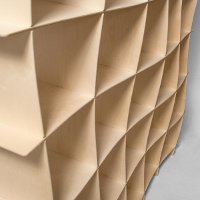 GR025-WAV_BB_RAW Baltic Birch 25 Wave Cube Storage Bookcase - Organization