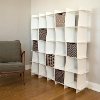 GR025-WAV_WHT White 25 Wave Cube Modern Storage Bookcase - Organization-1