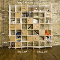 GR049-WAV_WHT Large White 49 Wave Cube Storage Bookcase - Organization