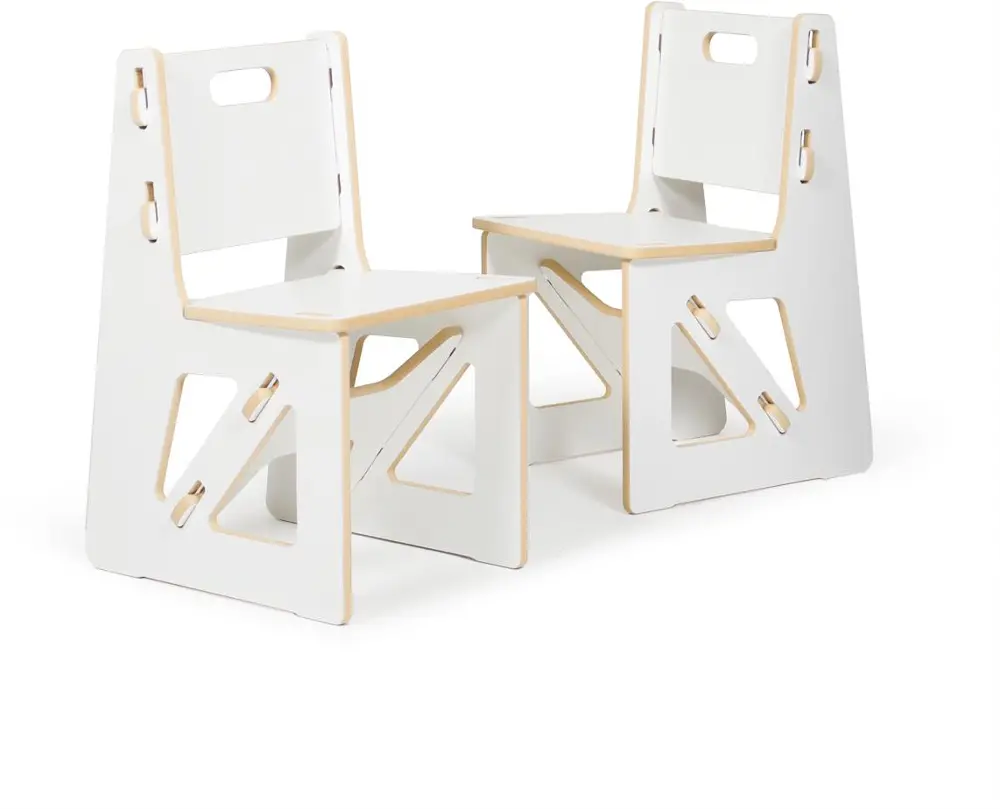 K2C001-WHT White 2-Pack Kids Chairs - Play Room/Kids-1