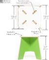 K2S001-GRN_WHT Green 2-Pack Kids Stools - Play Room/Kids-4
