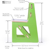 KC001-GRN_WHT Green Kids Chair - Play Room/Kids-2