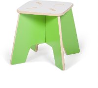 KS001-GRN_WHT Green Kids Stool - Play Room/Kids
