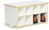 KSB001-WHT White Kids Cubby Shoe Bench - Play Room/Kids-1