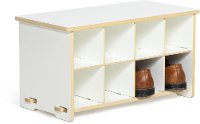 KSB001-WHT White Kids Cubby Shoe Bench - Play Room/Kids