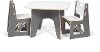 KT2C001-GRY_WHT Gray Kids Table and 2 Chairs - Play Room/Kids-1