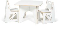 KT2C001-WHT White Kids Table and 2 Chairs - Play Room/Kids