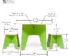 KT2S001-GRN_WHT Green Kids Table and 2 Stools - Play Room/Kids-2