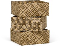SB001-MD3 Diamond Pattern 3-Pack Decorative Storage Box (Small) - Shoe Storage