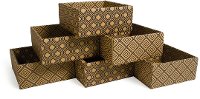 SB001-MD6 Diamond Pattern 6-Pack Decorative Storage Box (Small) - Shoe Storage