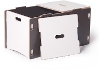 TYB001-GRY_WHT Gray Toy Box - Play Room/Kids
