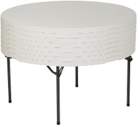 880435 Lifetime 5 Foot Round Stacking Table 15-Pack Almond