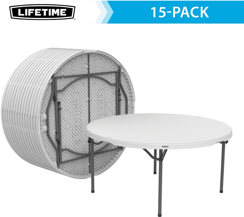 Lifetime 5 Foot Round Stacking Table 15, 5 Foot Round Table Seats How Many