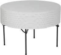 880301 Lifetime 5 Foot Round Stacking Table 15-Pack White-2