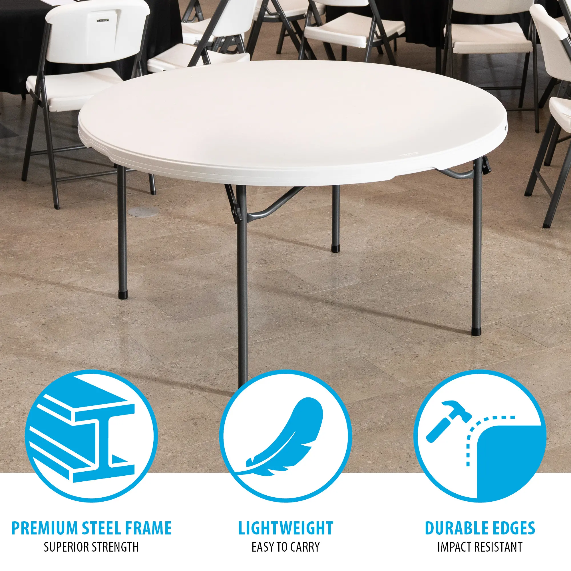 880301 Lifetime 60-Inch Round Nesting Table - 15 Pack (Commercial)-7