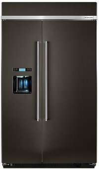 KBSD608EBS KitchenAid 48 Inch Built-In Side by Side Refrigerator - Black Stainless Steel
