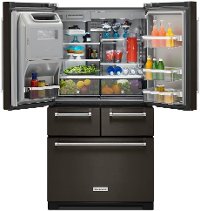 KRMF706EBS KitchenAid 25.8 cu. ft. French Door Refrigerator - 36 Inch Black Stainless Steel-6