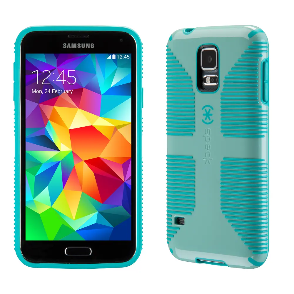 Speck CandyShell Grip Case for Samsung Galaxy S5 - Aloe Green/Caribbean Blue-1
