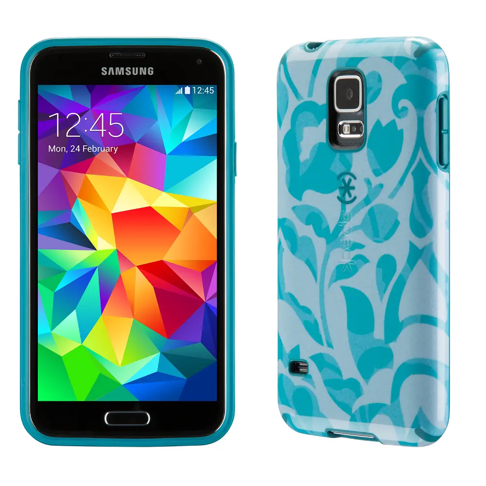 Speck CandyShell Inked Case for Samsung Galaxy S5 - Wall Flowers Blue-1