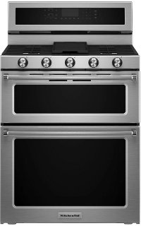 KFDD500ESS KitchenAid Double Oven Dual Fuel Range - 6.0 cu. ft. Stainless Steel