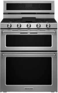 KFDD500ESS KitchenAid Double Oven Dual Fuel Range - 6.0 cu. ft. Stainless Steel