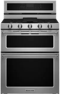 KFGD500ESS KitchenAid Double Oven Gas Range - 6.0 cu. ft. Stainless Steel
