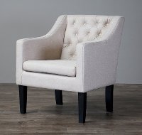 Beige Tufted Club Chair - Brittany