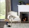 Charlemagne Classic Off White Accent Chair with Oak Trim