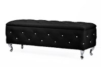 BBT3112-BLACK Contemporary Black Storage Ottoman - Seine
