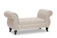 BBT5156-LIGHT-BEIGE Tufted Beige Linen Bench - Norwich