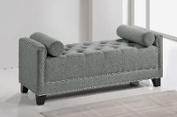 BBT5160-GREY Tufted Gray Bedroom Bench - Hirst