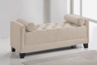 BBT5160-LIGHT-BEIGE Tufted Light Beige Bedroom Bench - Hirst