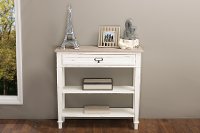 Traditional French White Accent Table - Dauphine